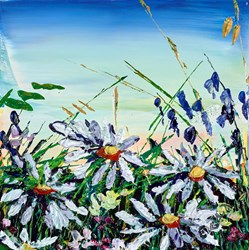 Blooming Wildflowers IV by Maya - Original Painting on Stretched Canvas sized 12x12 inches. Available from Whitewall Galleries